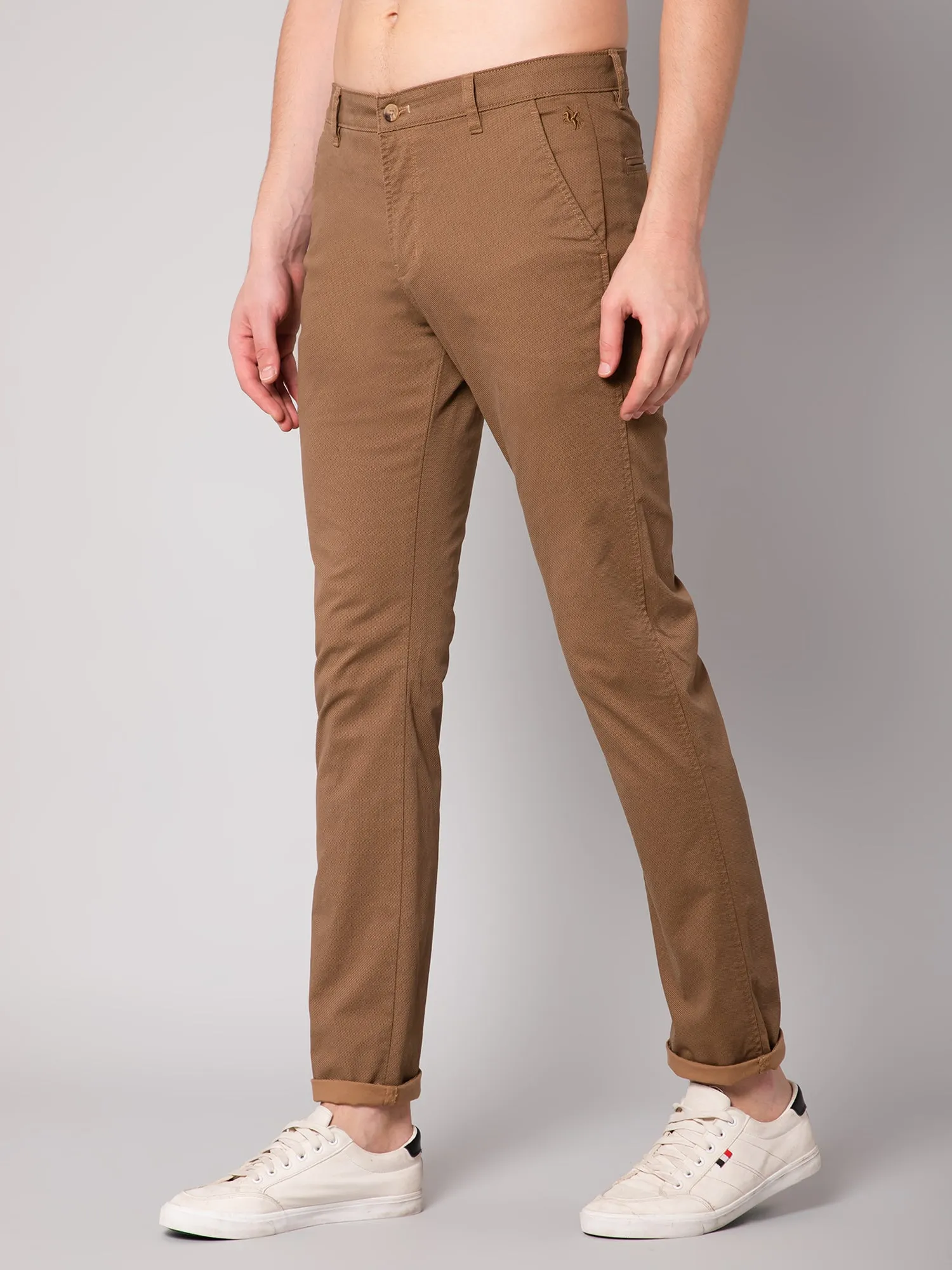 Men's Casual Flat front Wood  Trousers