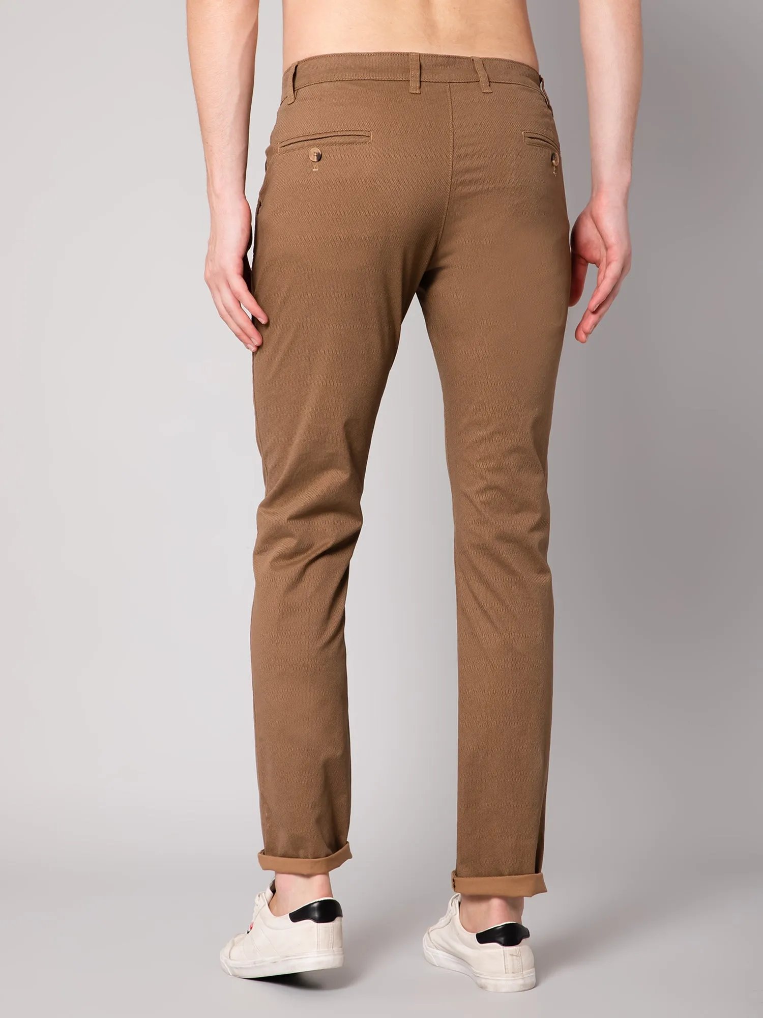 Men's Casual Flat front Wood  Trousers