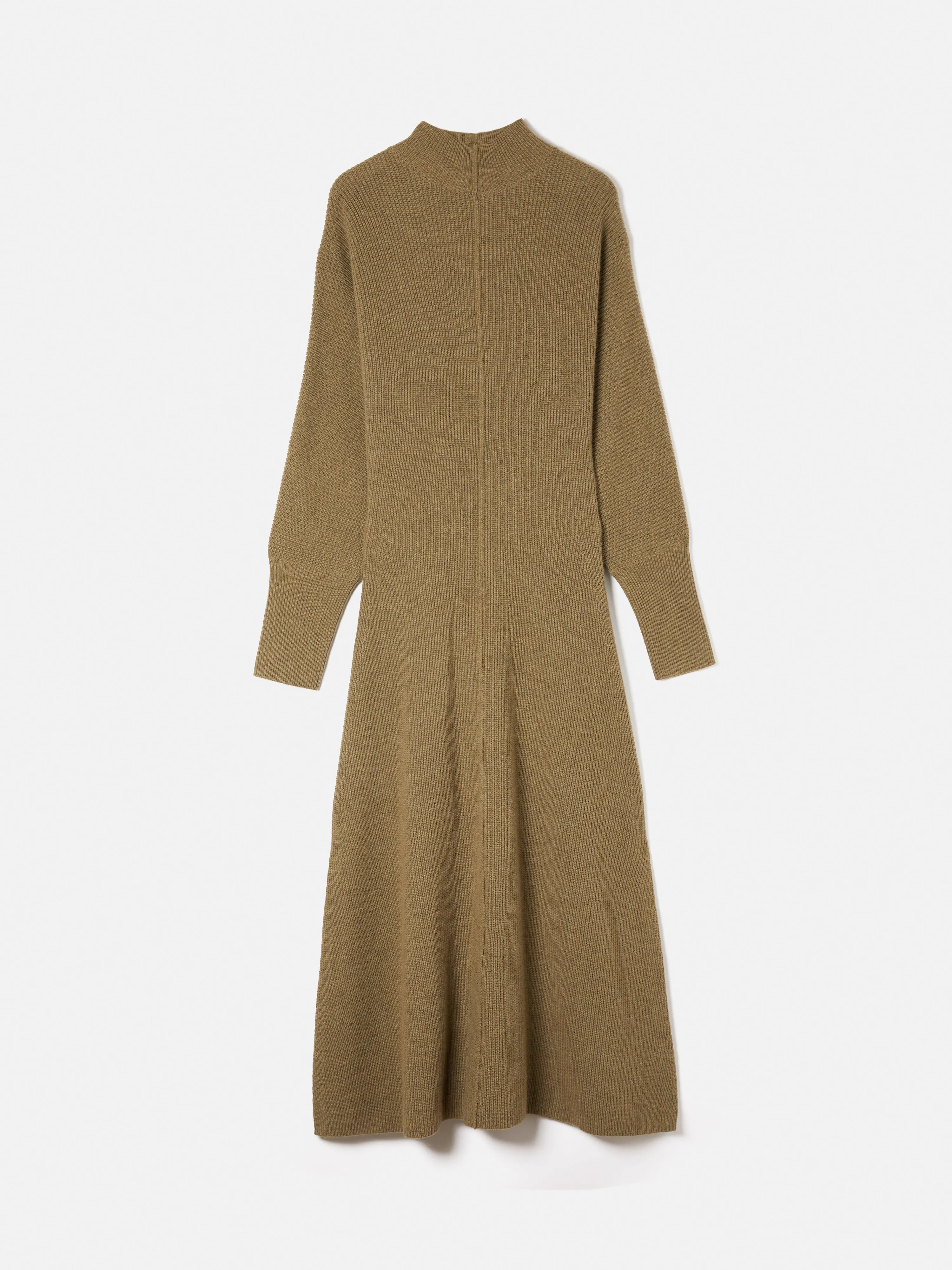 Merino Blend Batwing Dress | Khaki