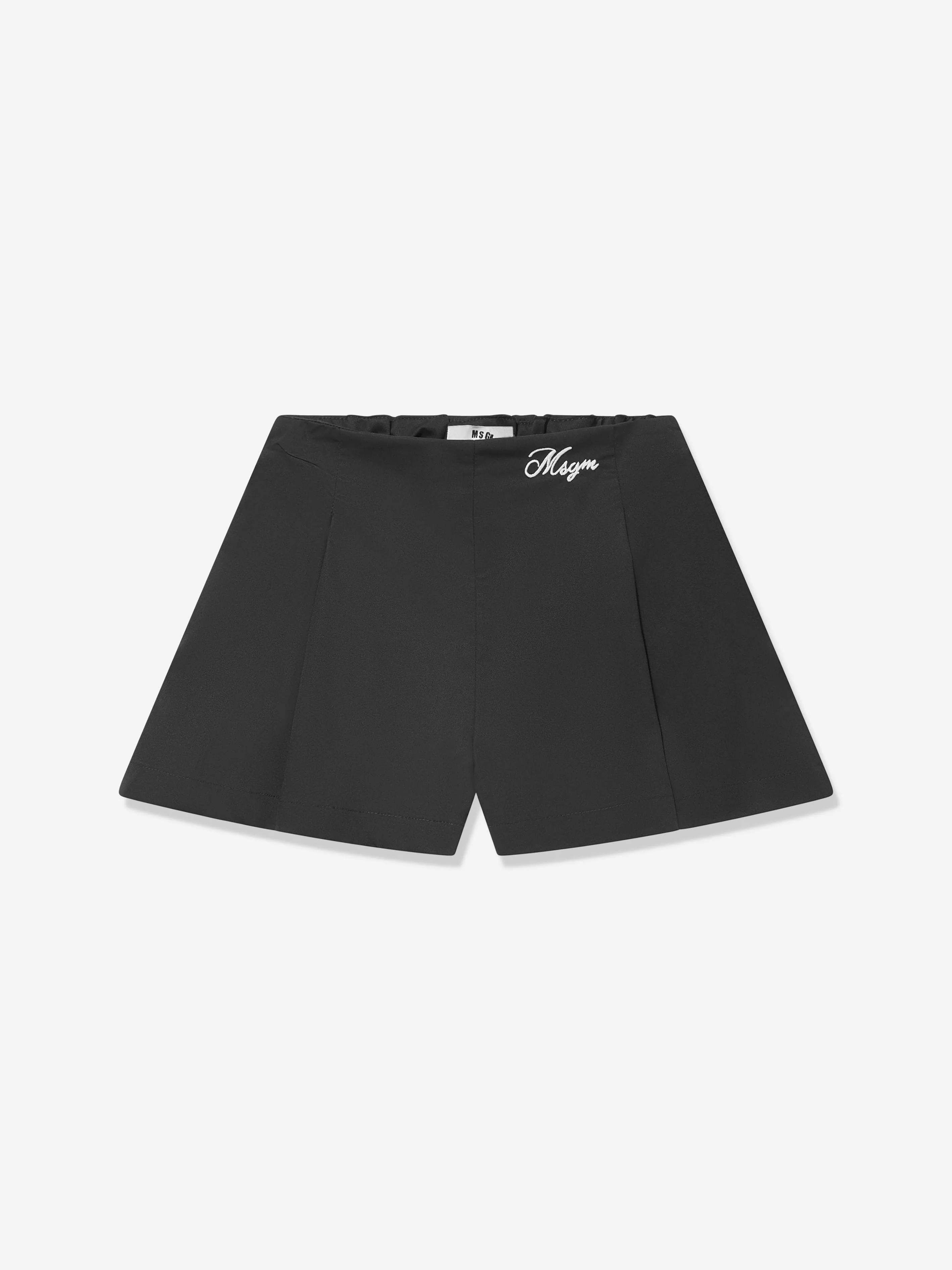 MSGM Girls Poplin Shorts in Black