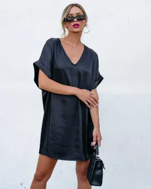 Muse By Magnolia Black Satin Mini Dress - FINAL SALE