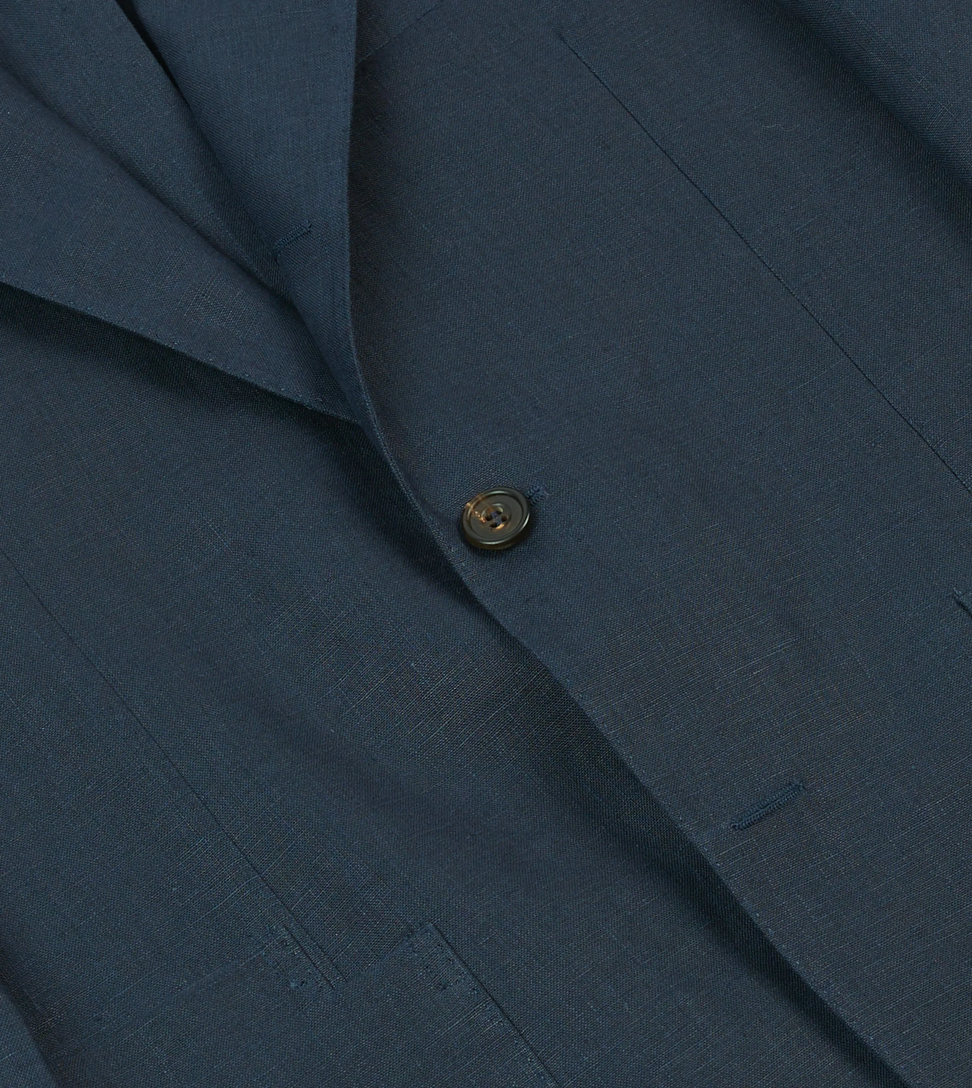 Navy Irish Linen Tailored Jacket