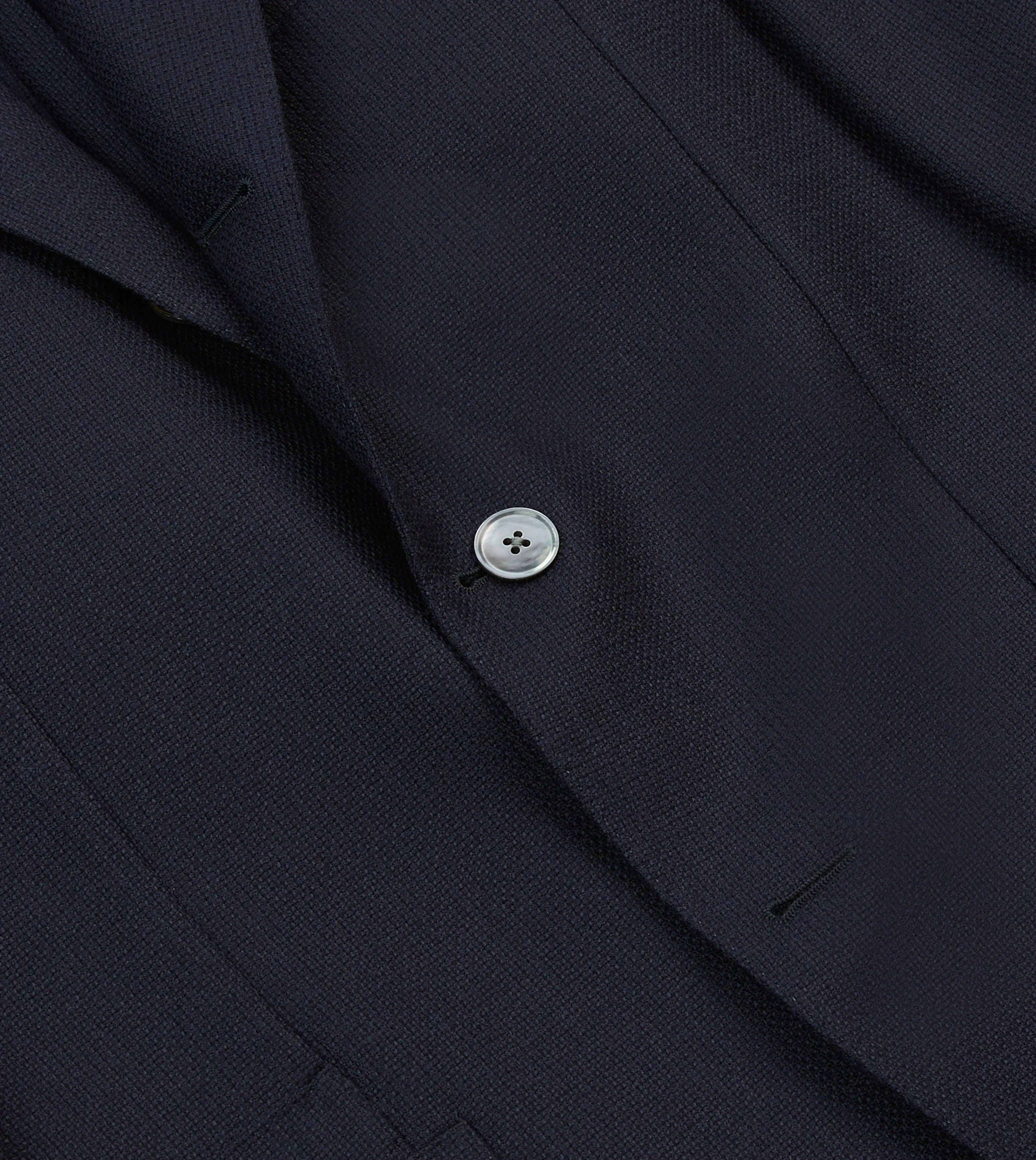 Navy Wool Hopsack Blazer