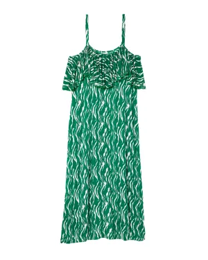 Ocean Side Maxi | Forest Green / White