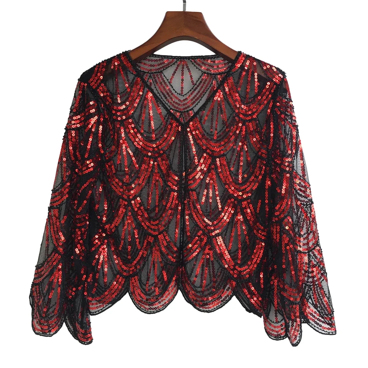 Opulent Nightfall Sequin Cape Shrug