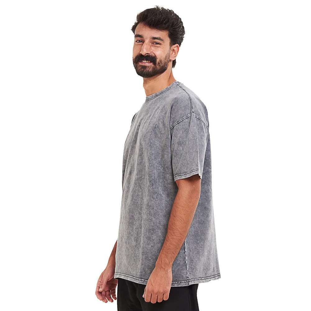 Oversized T-shirt Grey Acid Washed