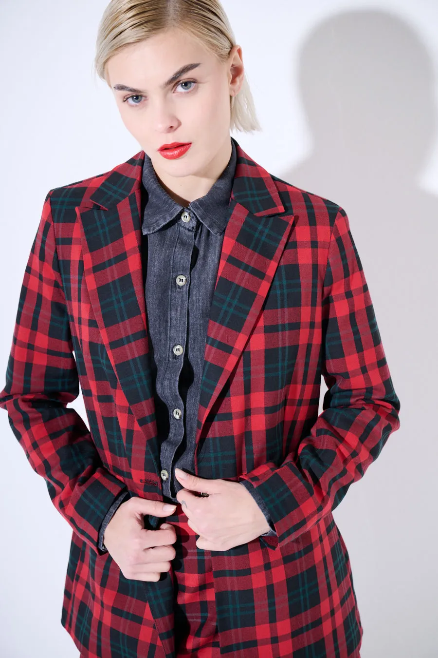 Plaid tailored blazer wholesale