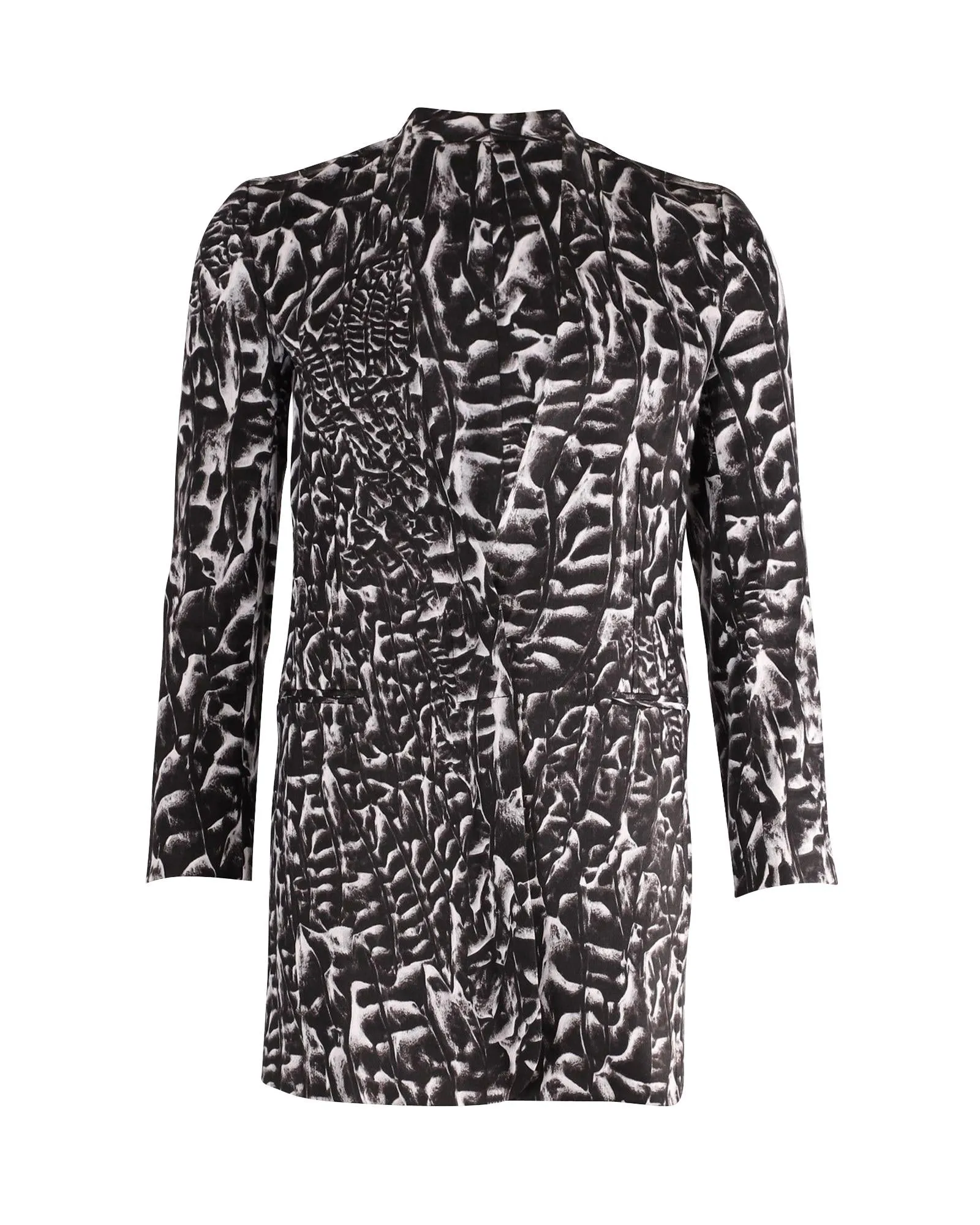 Printed Black Linen Blazer by Helmut Lang