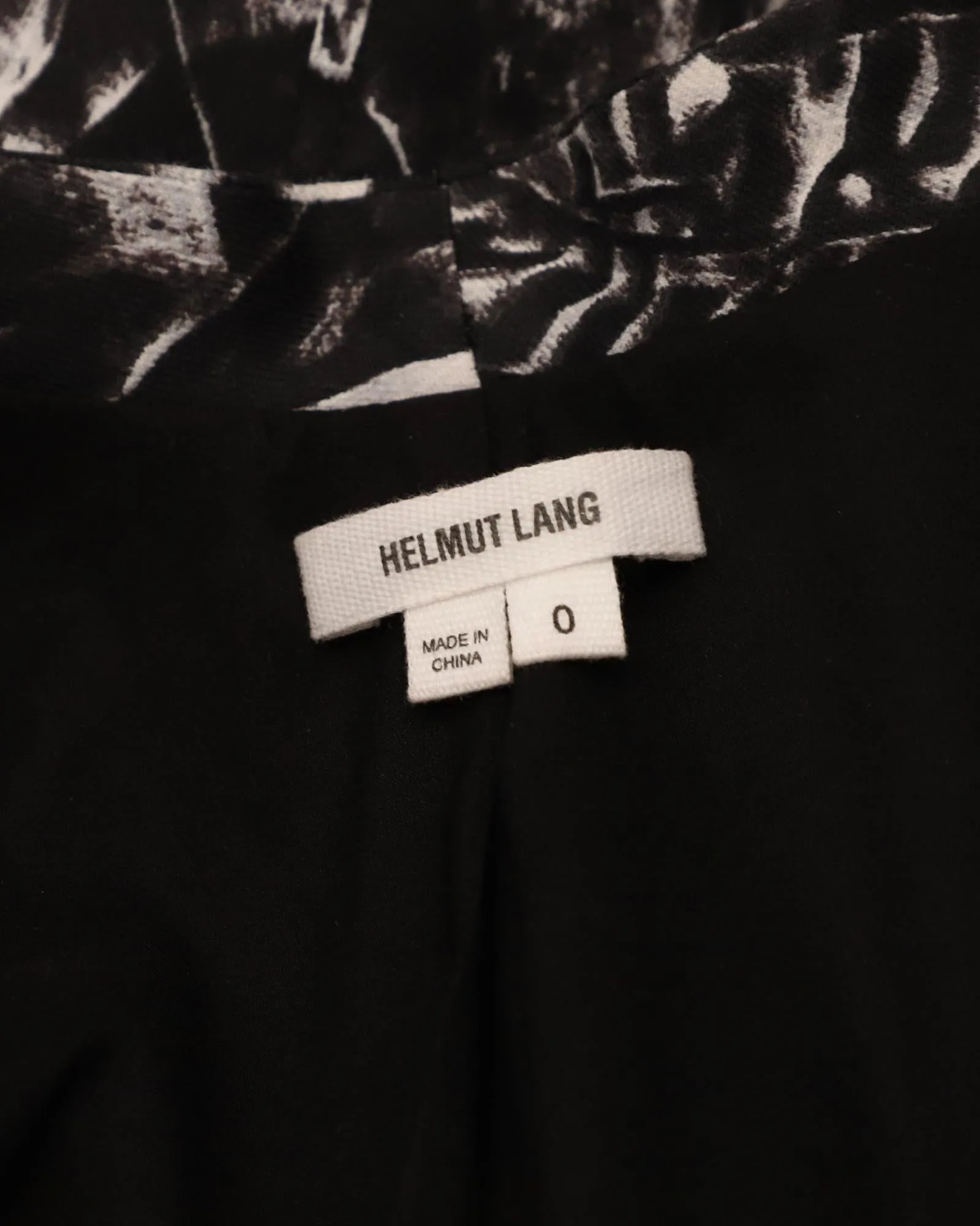 Printed Black Linen Blazer by Helmut Lang