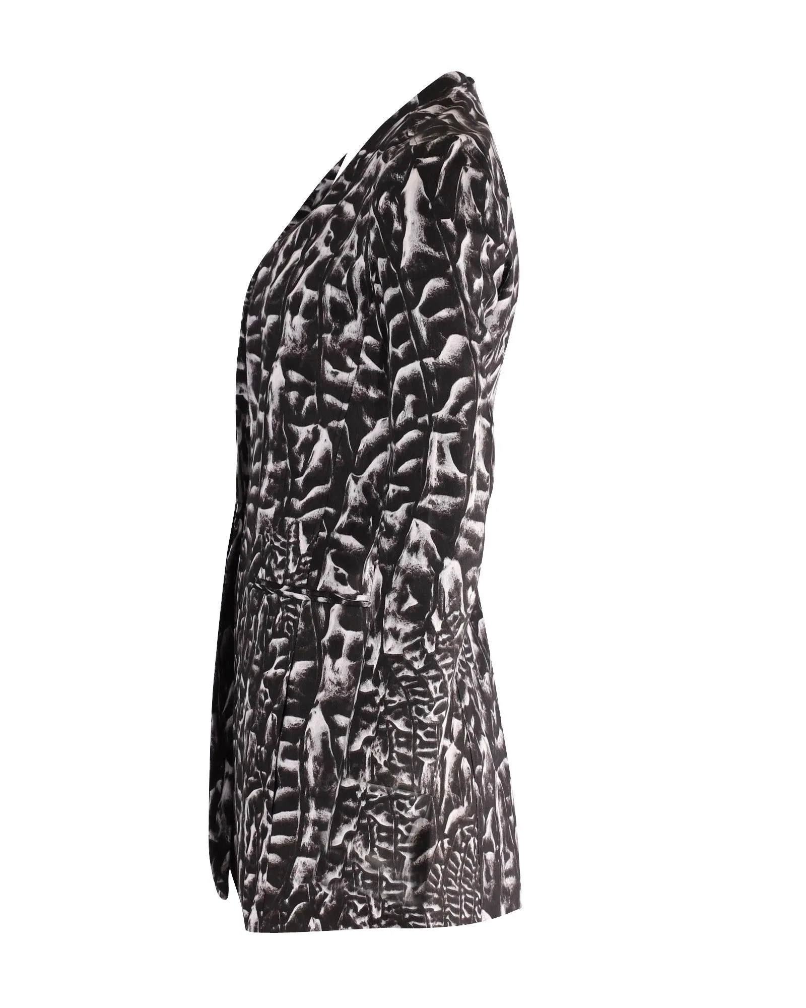 Printed Black Linen Blazer by Helmut Lang