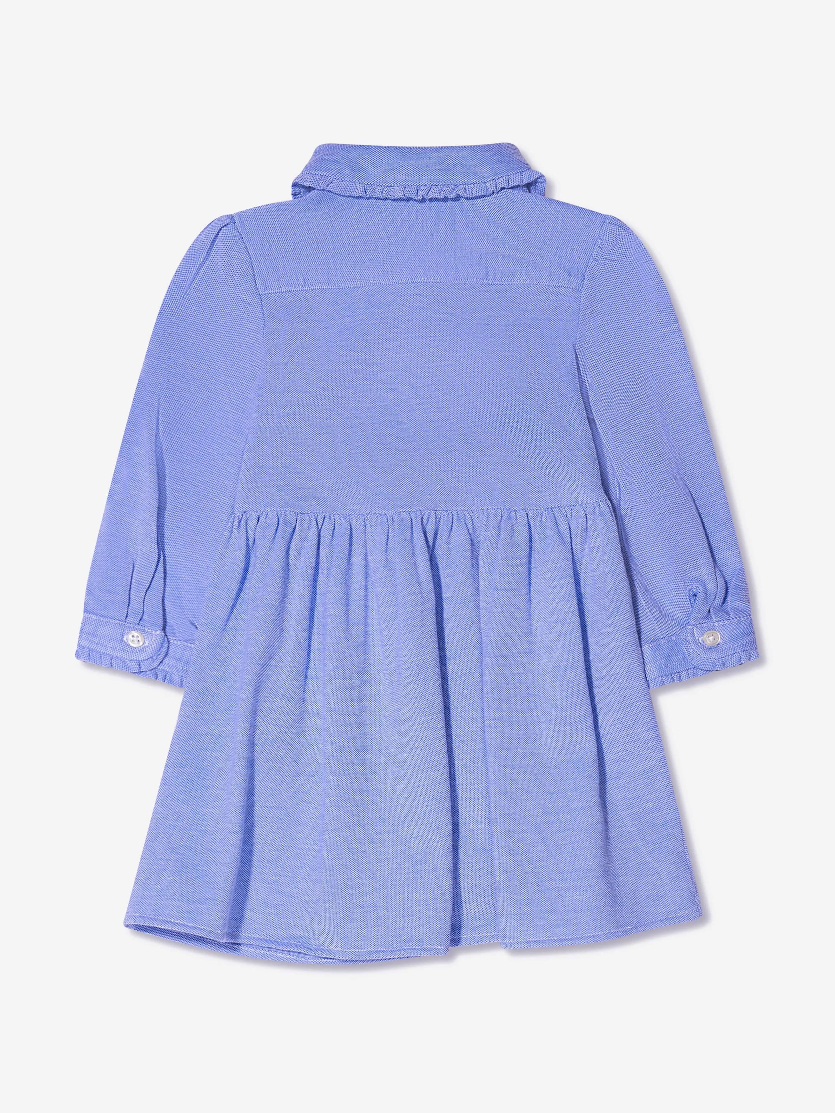 Ralph Lauren Baby Girls Long Sleeve Piqué Dress