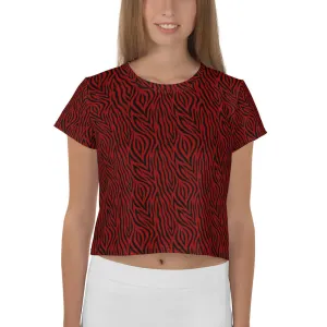 Red Zebra Print Crop Tee