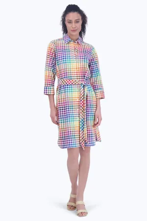 Rocca No Iron Rainbow Gingham Dress