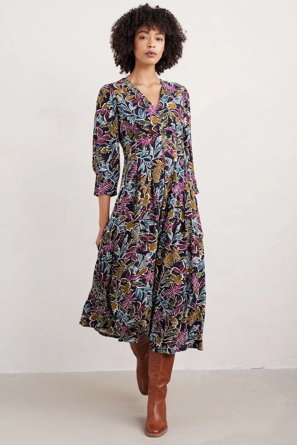 Seasalt Etta Dress-Inked Foliage Onyx