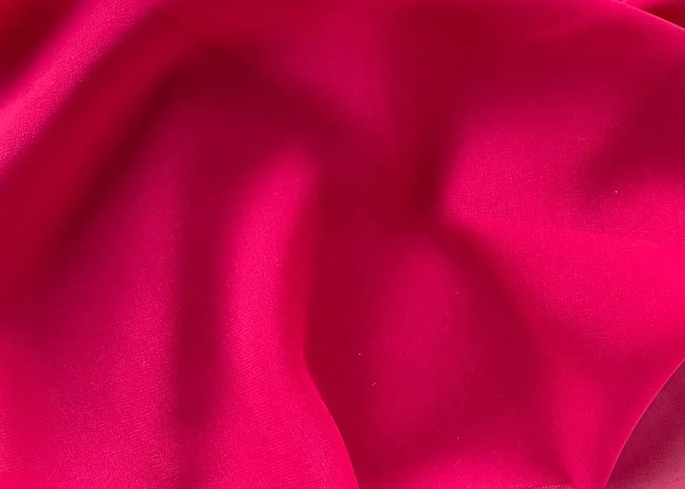 Semi-Sheer Delicious Cranberry Red Silk Chiffon (Made in Italy)