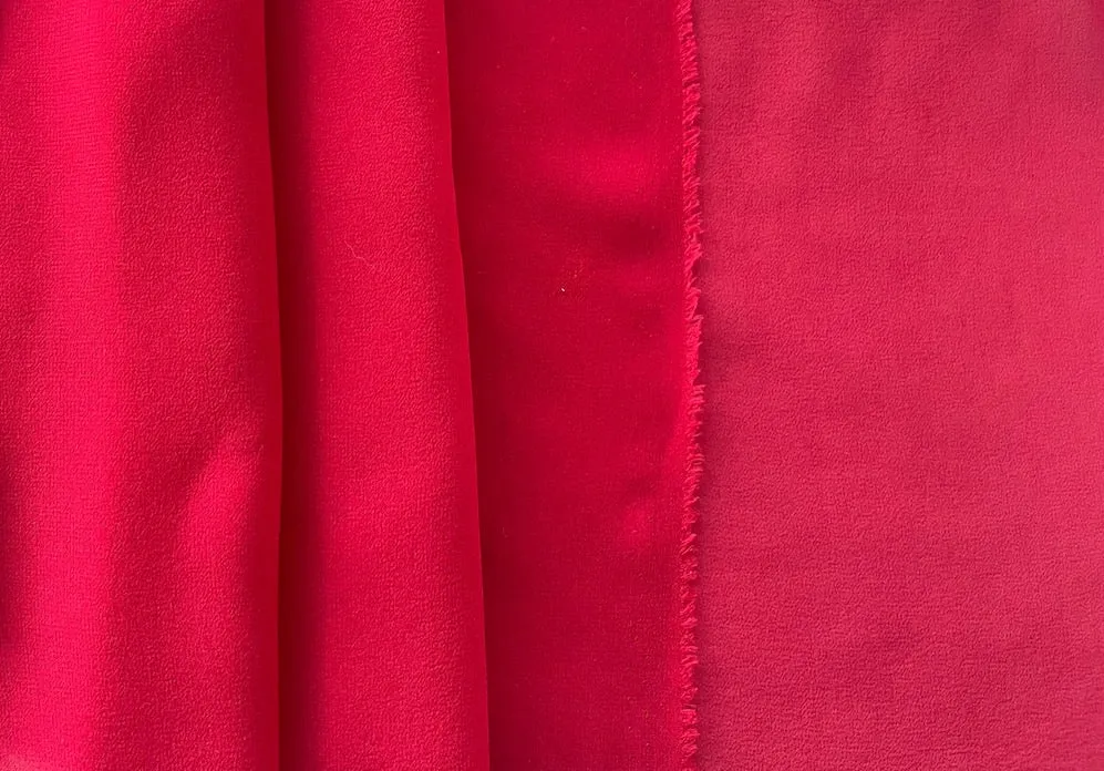 Semi-Sheer Swanky Maraschino Red Silk Chiffon (Made in Italy)