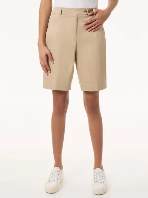 Solid Fly Front Bermuda Short