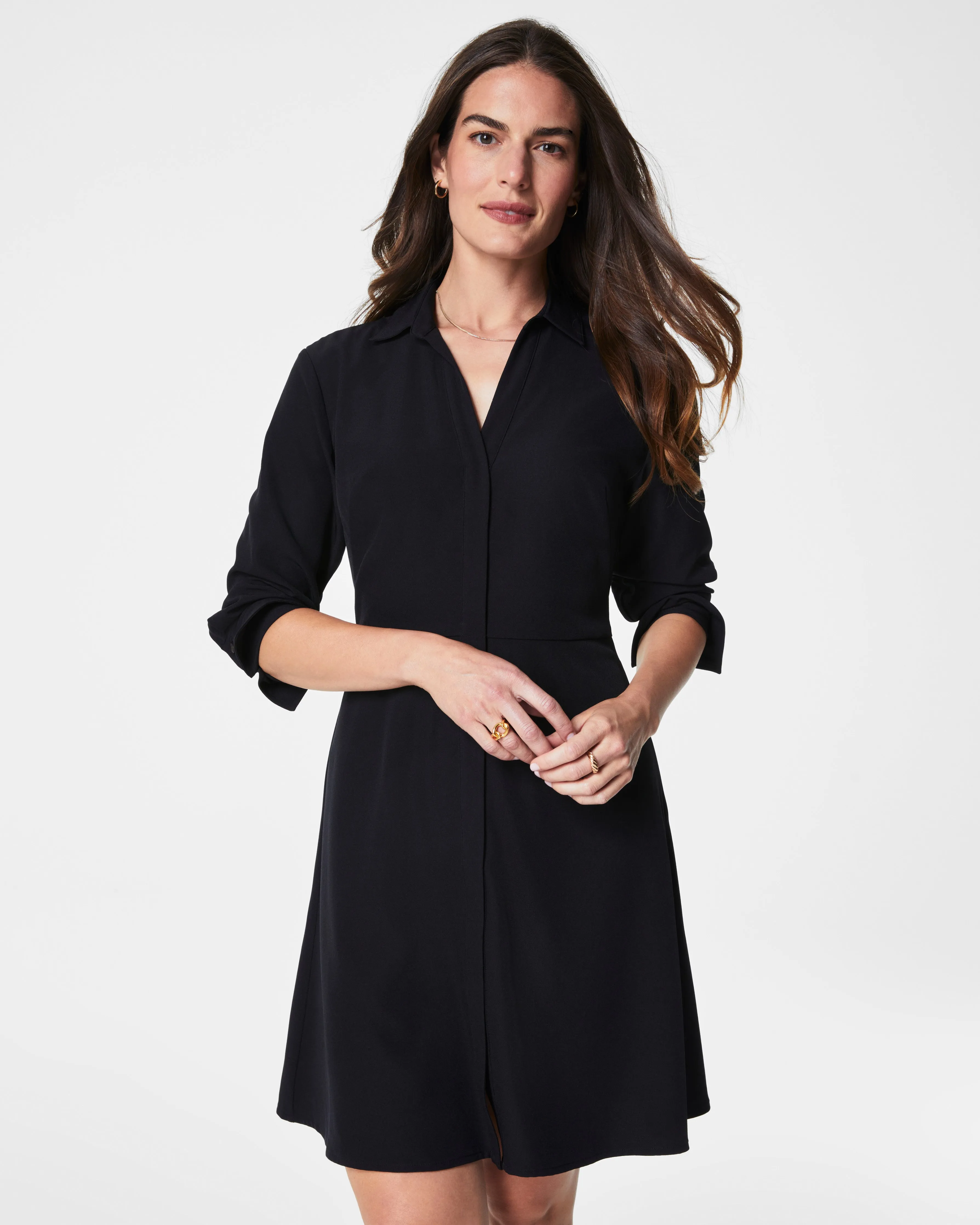 SPANX® Carefree Crepe Collared Shirt Dress