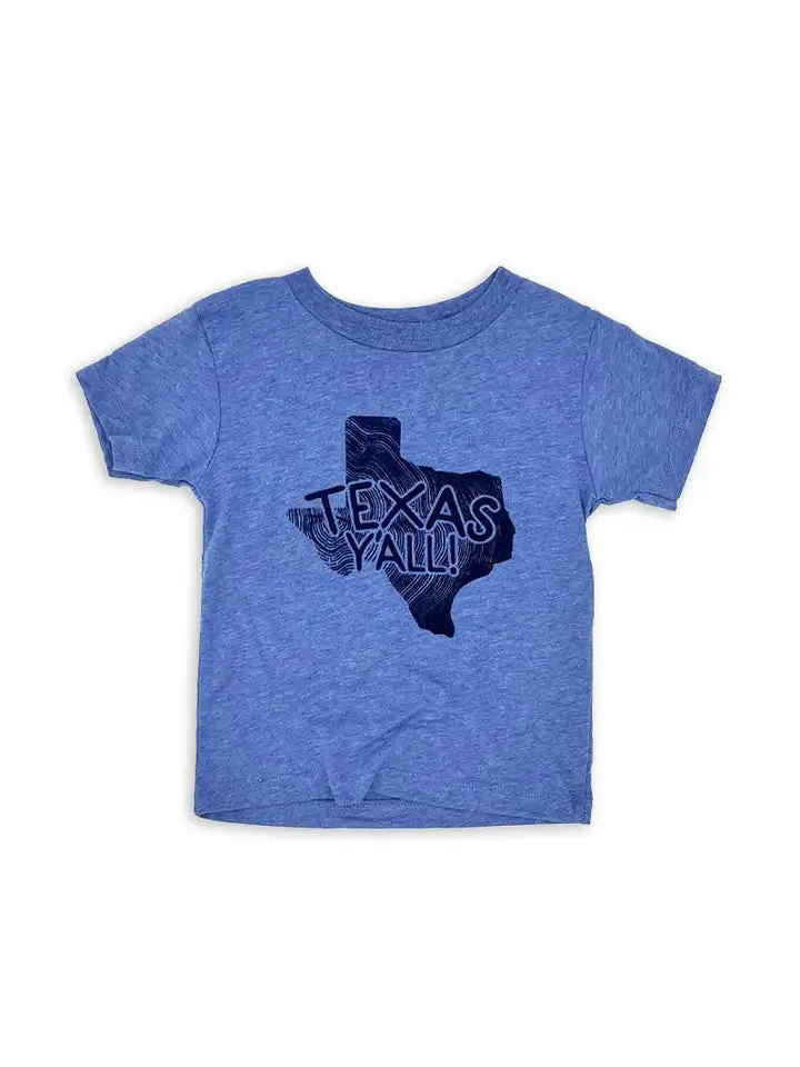 Texas Y'all Toddler Tee - Blue