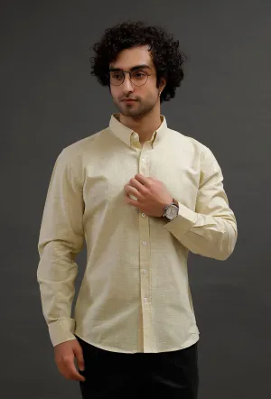 Tuscan Yellow Cotton Slim Fit Shirt