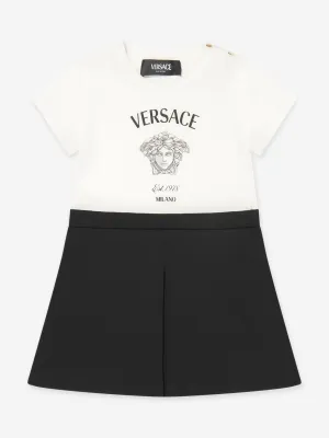 Versace Baby Girls Medusa Milano Dress in White