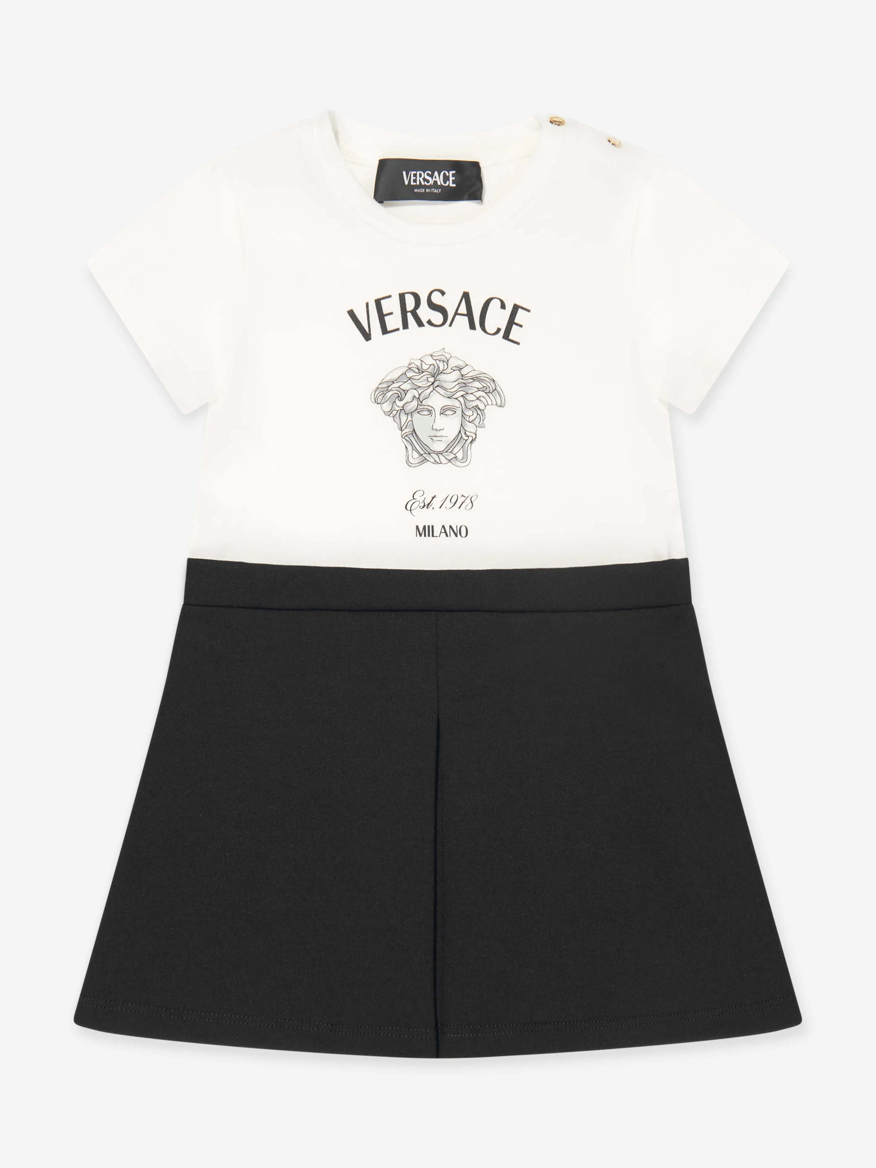 Versace Baby Girls Medusa Milano Dress in White