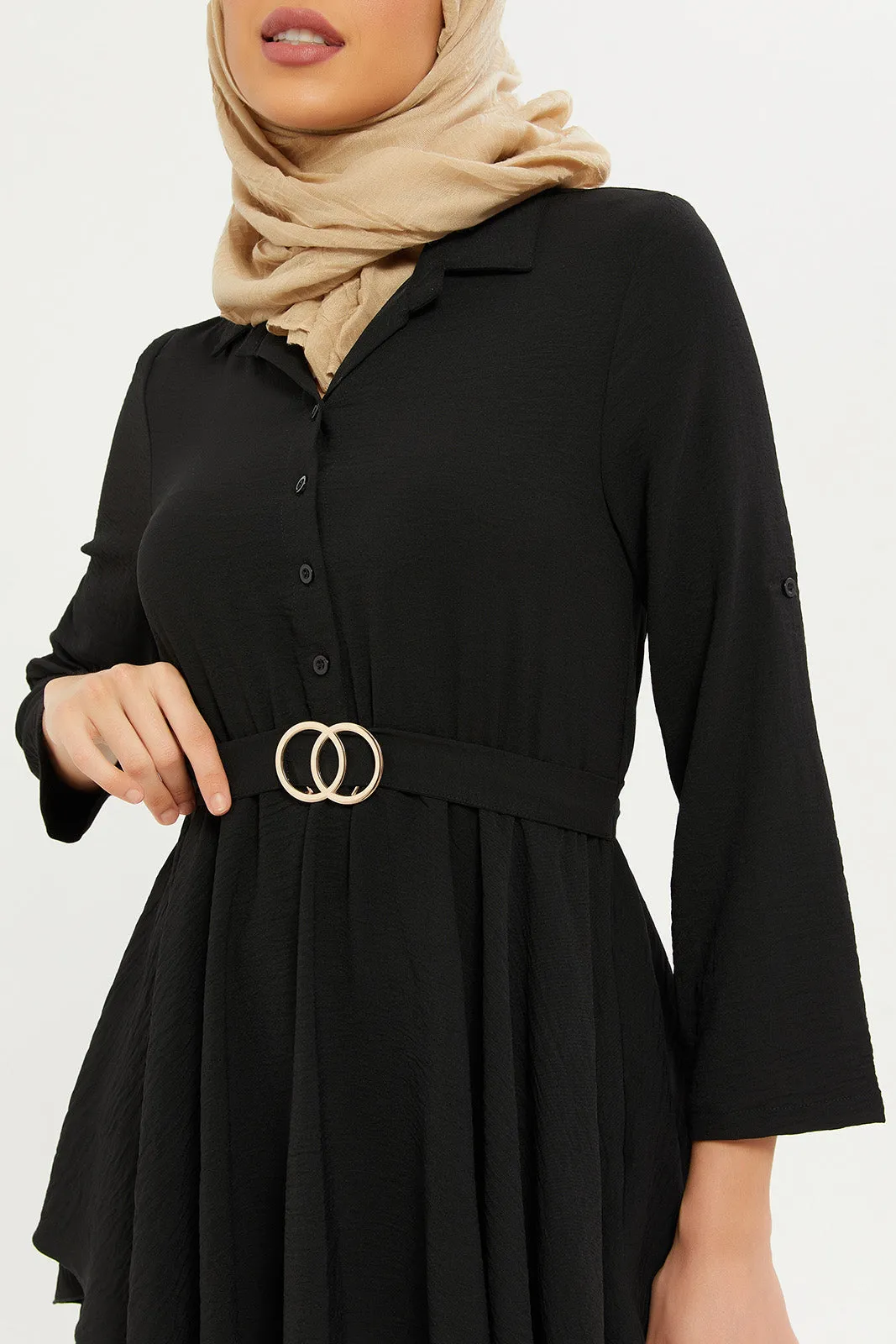 Women Black With Metal Trim Blouse