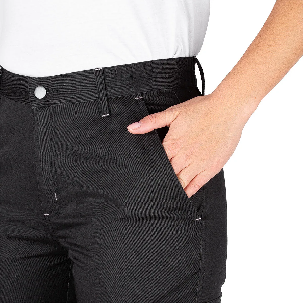 Womens Cargo Work Trousers Multi Pockets Elastic Waist Endure Workwear