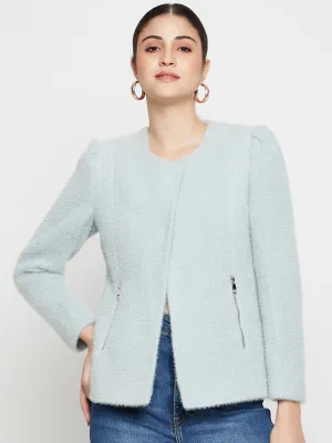 Women's   Mint Single breasted  Round neck  Blazer