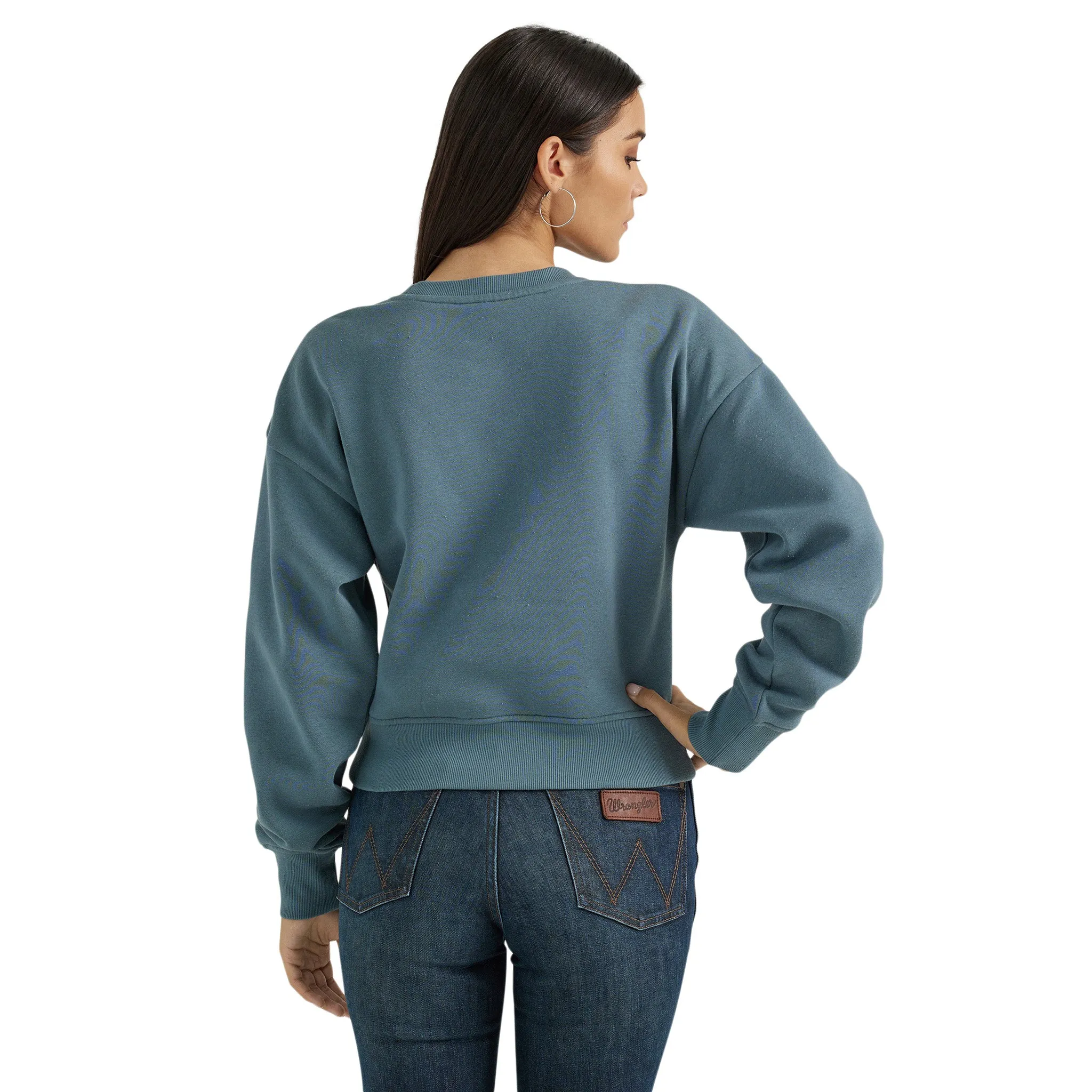 Wrangler Women's Retro Shabby Blue Logo Sweatshirt