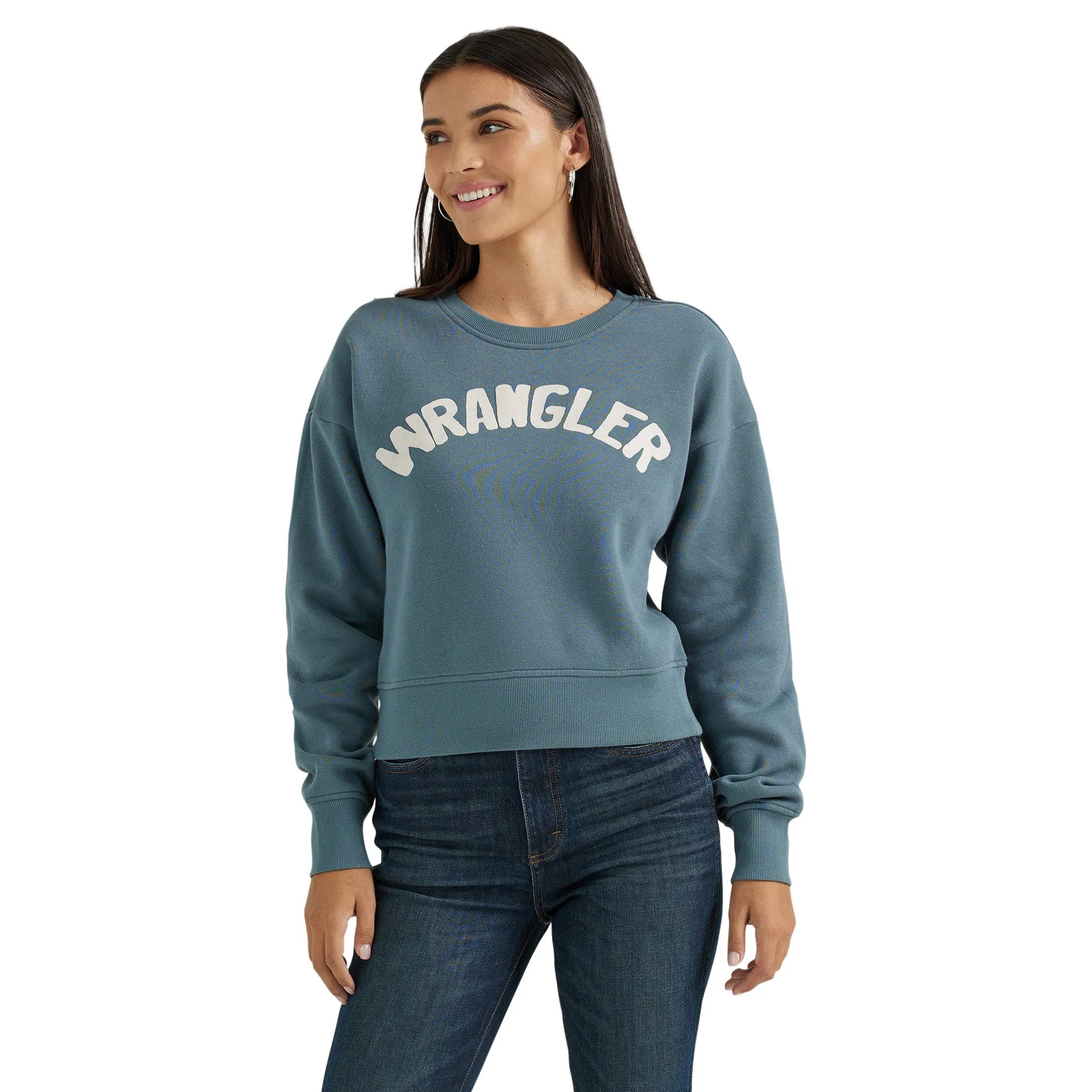 Wrangler Women's Retro Shabby Blue Logo Sweatshirt